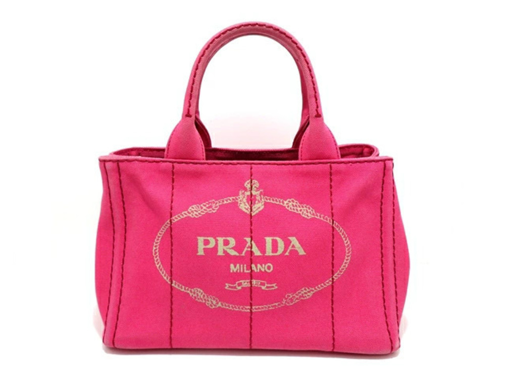 Prada Canapa Tote Bag Pink Canvas